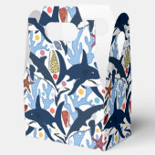 かわいいビーチシャーク柄パーティーボックス フェイバーボックス (オープン)