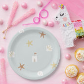 かわいいビーチシーシェルサンドキャッスルヒトデ ペーパープレート (パーティー)