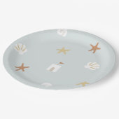 かわいいビーチシーシェルサンドキャッスルヒトデ ペーパープレート (アングル)