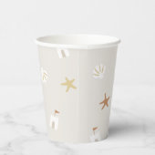 かわいいビーチシーシェルサンドキャッスルヒトデ 紙コップ (右)