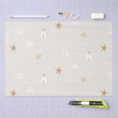 かわいいビーチシーシェルサンドキャッスルヒトデ 薄葉紙 (クラフト)