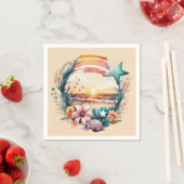 かわいいビーチシーンパーティー スタンダードカクテルナプキン (インサイチュ)