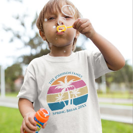 かわいいビーチトリップトロピカルパームツリーサンセットカスタム トドラーTシャツ