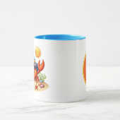 かわいいビーチハウスカニ追加モノグラム マグカップ (中央)