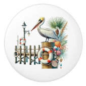 かわいいビーチハウスペリカン セラミックノブ (正面)