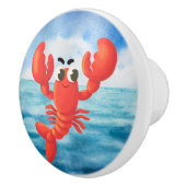 かわいいビーチハウスロブスターラバーデコール セラミックノブ (右)