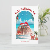 かわいいビーチハワイメレカリキマカクリスマスフォト シーズンカード (スタンド正面)