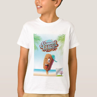 かわいいビーチバケーションアイスクリームカスタムキッズサマー Tシャツ