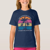 かわいいビーチバケーショントロピカルパームツリーカスタムキッズ Tシャツ (正面)