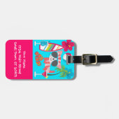 かわいいビーチバムキティキャットサングラスビーチボール ラゲッジタグ (正面横)