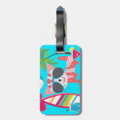 かわいいビーチバムキティキャットサングラスビーチボール ラゲッジタグ (裏面縦)