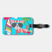 かわいいビーチバムキティキャットサングラスビーチボール ラゲッジタグ (裏面横)