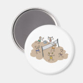 かわいいビーチバレーボール マグネット (正面/裏面)