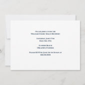 かわいいビーチパームツリートロピカルファミリー懇親会パーティー 招待状 (裏面)