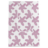 かわいいビーチヒトデのタイルパーティー ミディアムペーパーバッグ (裏面)