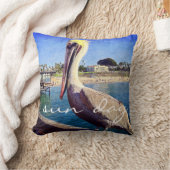 かわいいビーチピアペリカンバードフォトサンデイ引用文 クッション (ブランケット)