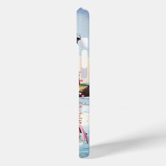 かわいいビーチピンクのフラミンゴの名前を追加 Case-Mate iPhoneケース (裏面 / 左)