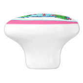 かわいいビーチピンクのフラミンゴの装飾 セラミックノブ (側面)