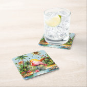 かわいいビーチピンクのフラミンゴ好き ペーパーコースター (インサイチュ)