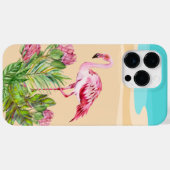 かわいいビーチピンクのフラミンゴ Case-Mate iPhoneケース (裏面 (横))