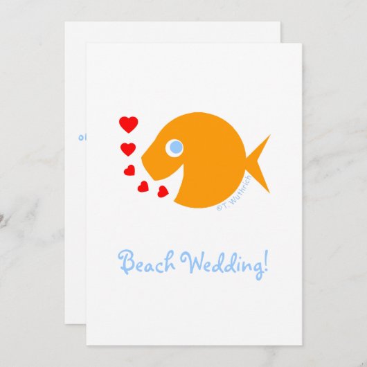 かわいいビーチプールサイドの目的地のウェディング救デート セーブザデート (正面/裏面)