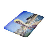 かわいいビーチペリカンバードフォトサンデイスクリプト バスマット (アングル)