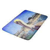 かわいいビーチペリカンバードフォトサンデイスクリプト バスマット (アングル)