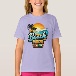 かわいいビーチモードサマーバケーションガールズTシャツ Tシャツ