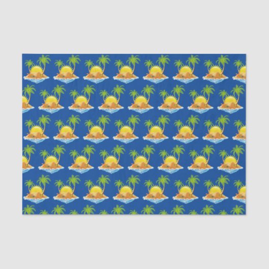 かわいいビーチヤシの木のパーティー 薄葉紙 (正面)