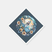 かわいいビーチライトハウス愛好家パーティー スタンダードカクテルナプキン (角)