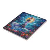 かわいいビーチライトハウス愛好家 タイル (側面)