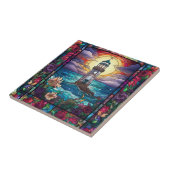 かわいいビーチライトハウス愛好家 タイル (側面)