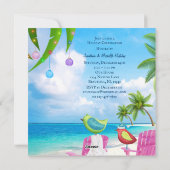 かわいいビーチ冬の鳥クリスマスパーティの招待状 シーズンカード (裏面)