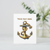 かわいいビーチ出荷いかり追加文字 ポストカード (スタンド正面)