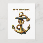 かわいいビーチ出荷いかり追加文字 ポストカード (正面)