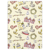 かわいいビーチ場面パターン クリップボード (裏面)