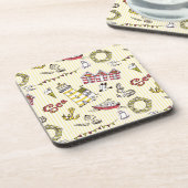 かわいいビーチ場面パターン コースター (左側)