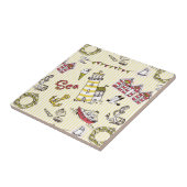 かわいいビーチ場面パターン タイル (側面)