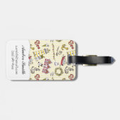 かわいいビーチ場面パターン ラゲッジタグ (裏面横)