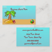 かわいいビーチ場面名刺 名刺 (正面/裏面)