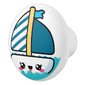 かわいいビーチ帆船セラミックノブ セラミックノブ (右)