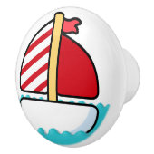 かわいいビーチ帆船セラミックノブ セラミックノブ (右)