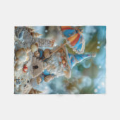 かわいいビーチ格言と傘 フリースブランケット (正面(横))