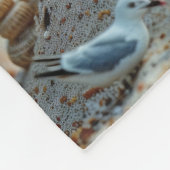 かわいいビーチ格言と傘 フリースブランケット (角)