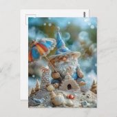 かわいいビーチ格言と傘 ポストカード (正面/裏面)