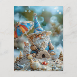かわいいビーチ格言と傘 ポストカード