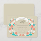 かわいいビーチ結婚式RSVPカード 出欠カード (正面/裏面)