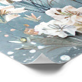 かわいいビーチ風景イラストレーション水彩スタイル ポスター (角)