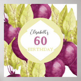 かわいいビーツ水彩画パーソナライズされた画 ポスター