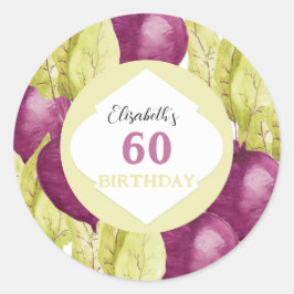 かわいいビーツ水彩画パーソナライズされた画 ラウンドシール